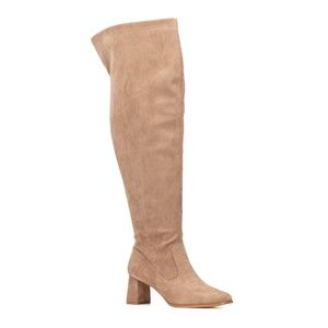 Fashion to Figure Taupe Suede Over The Knee Boot NWT Size 10W